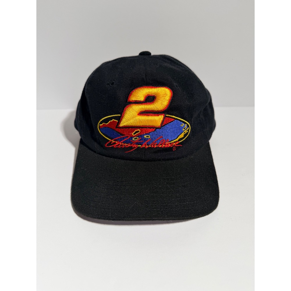 Vintage Nutmeg NASCAR Rusty Wallace Hat Mens OSFA Black Miller Beer Racing